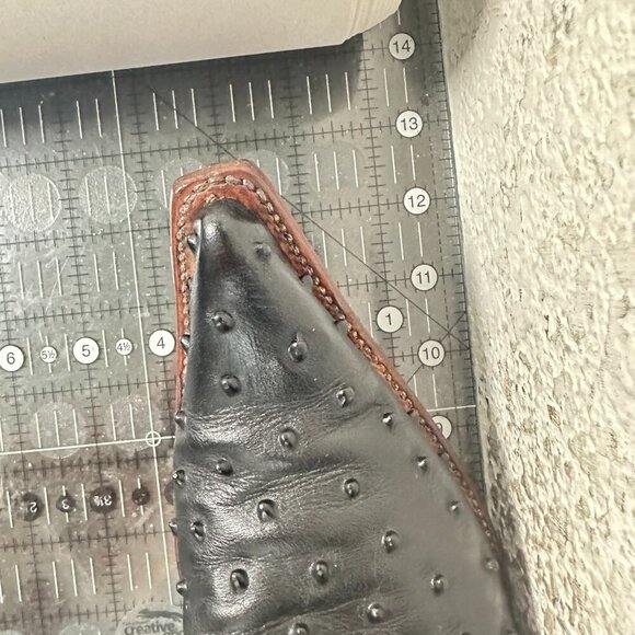 Los Altos Western Wear Men Size 8EE Black Leather Pointed Toe Cowboy Boot - Picture 13 of 13